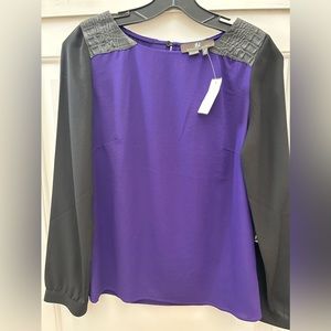 Sachin + Babi Derby Blouse with Calf Suede detail. NWT size 6